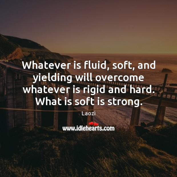 Whatever is fluid, soft, and yielding will overcome whatever is rigid and Laozi Picture Quote