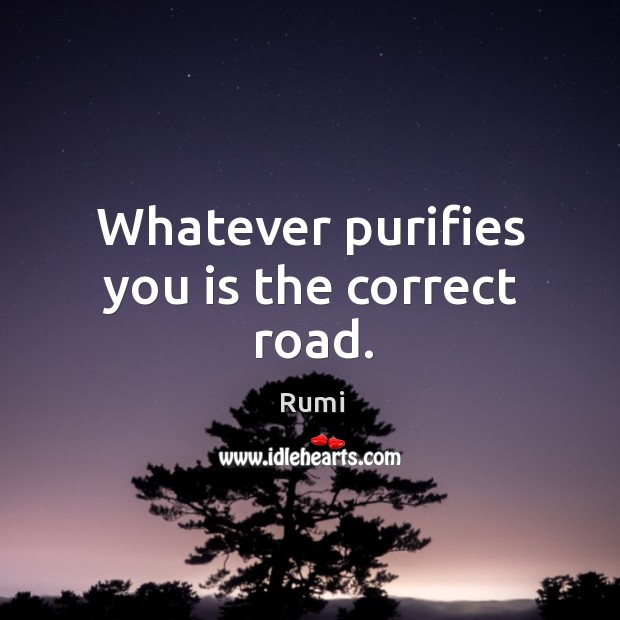 Whatever purifies you is the correct road. Image