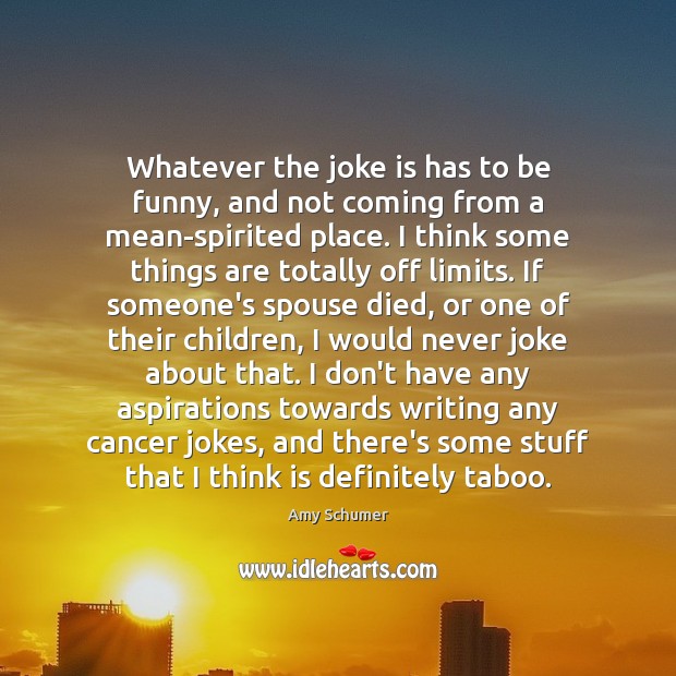 Whatever the joke is has to be funny, and not coming from Amy Schumer Picture Quote