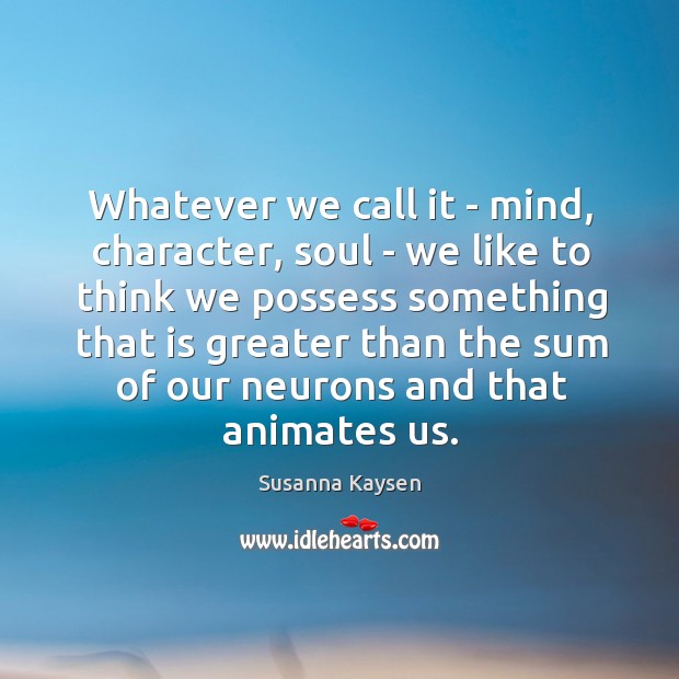 Whatever we call it – mind, character, soul – we like to Image