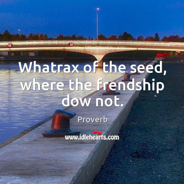 Whatrax of the seed, where the frendship dow not. Image