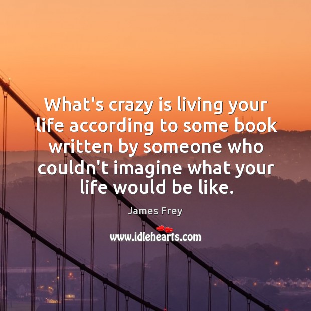 What’s crazy is living your life according to some book written by James Frey Picture Quote