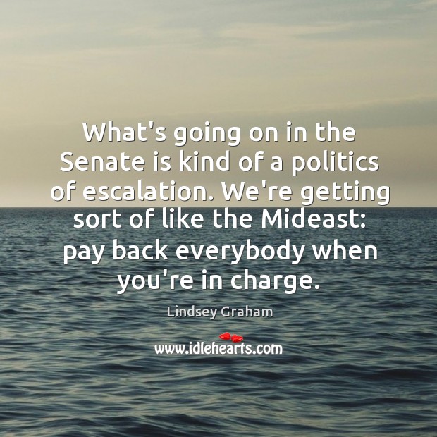 What’s going on in the Senate is kind of a politics of Lindsey Graham Picture Quote