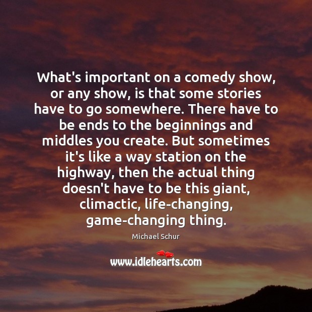 What’s important on a comedy show, or any show, is that some Michael Schur Picture Quote