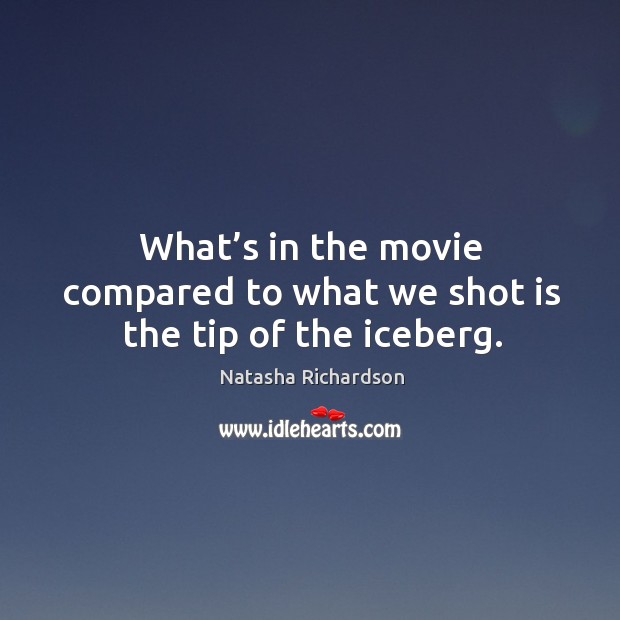 What’s in the movie compared to what we shot is the tip of the iceberg. Natasha Richardson Picture Quote