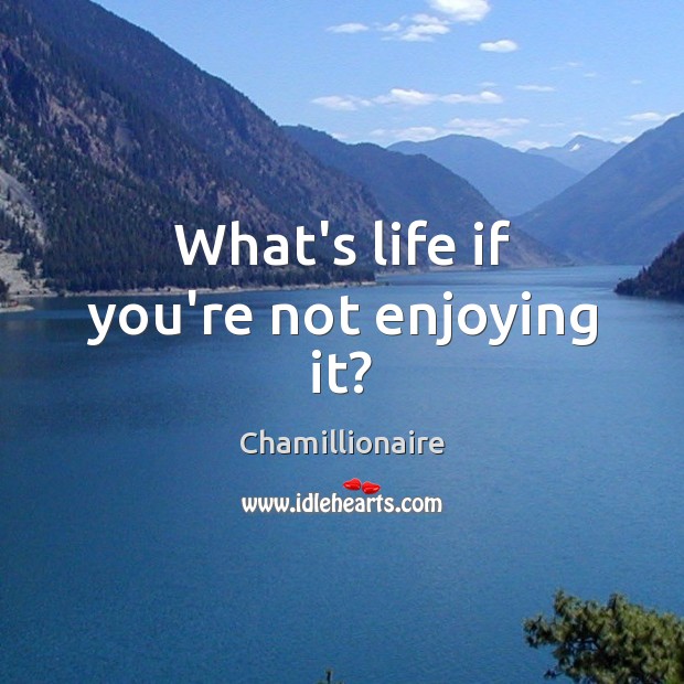 What’s life if you’re not enjoying it? Chamillionaire Picture Quote