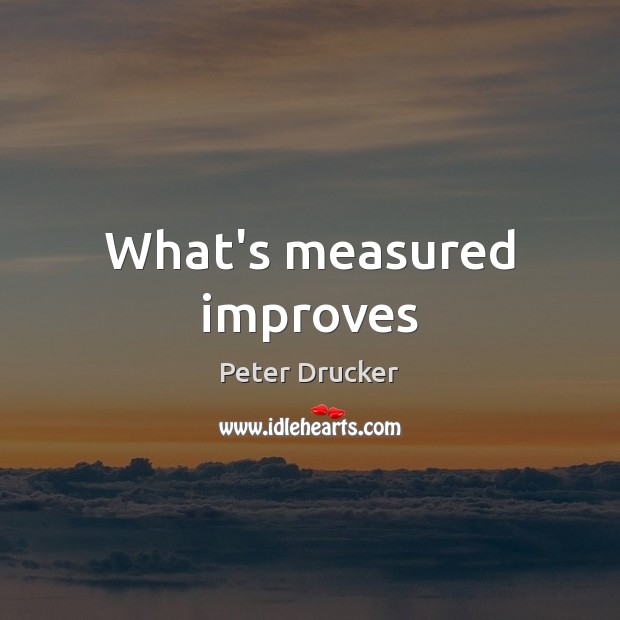 What’s measured improves Image