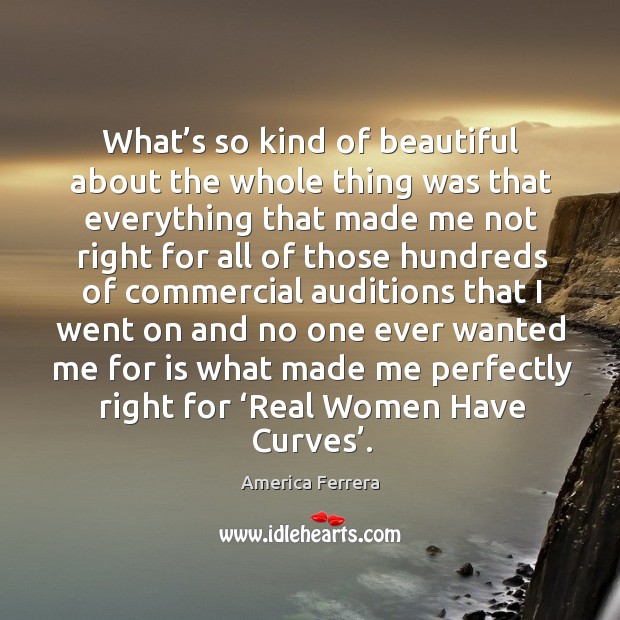 What’s so kind of beautiful about the whole thing was that everything that made me not America Ferrera Picture Quote