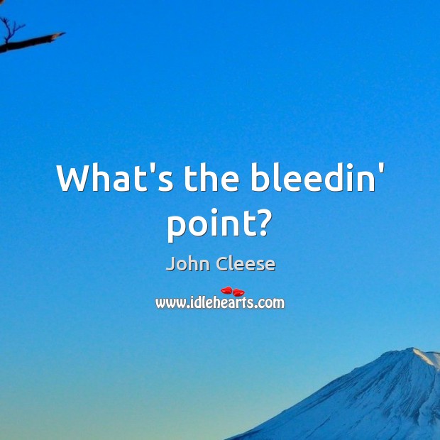 What’s the bleedin’ point? Image