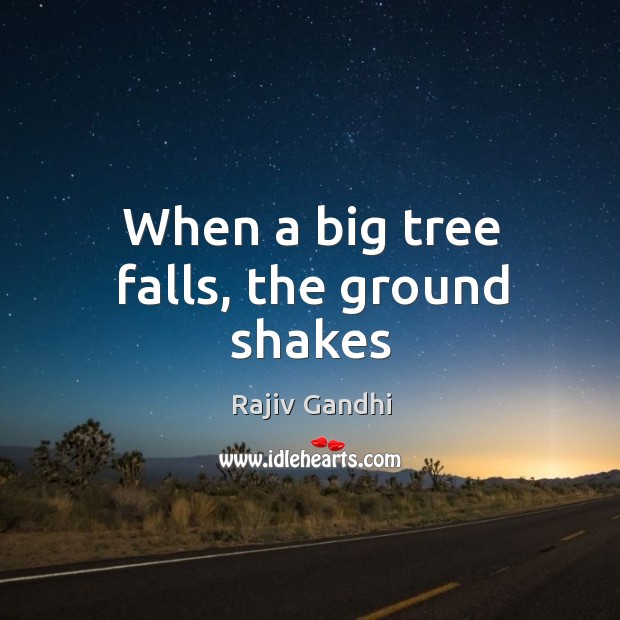 When a big tree falls, the ground shakes Image