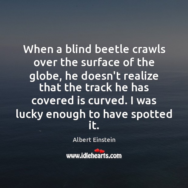 When a blind beetle crawls over the surface of the globe, he Image