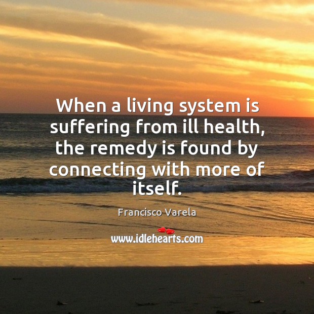 When a living system is suffering from ill health, the remedy is Image