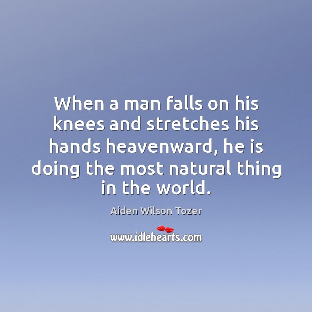 When a man falls on his knees and stretches his hands heavenward, Image