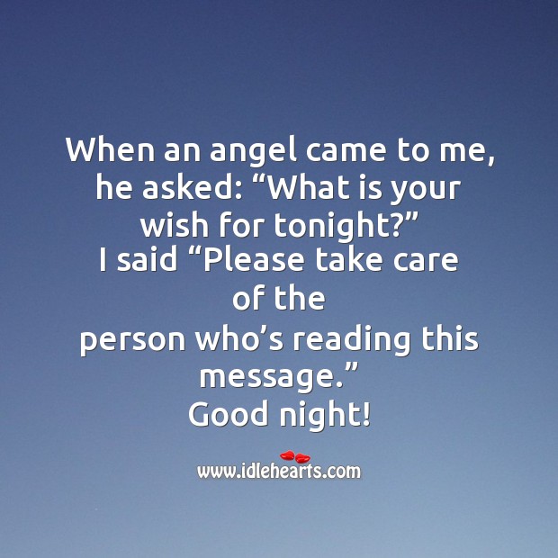 When an angel came to me Good Night Quotes Image