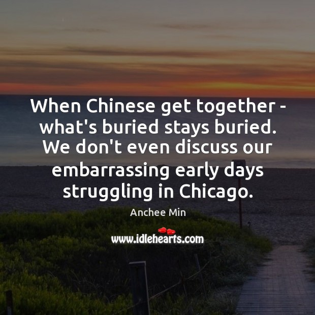 When Chinese get together – what’s buried stays buried. We don’t even Image