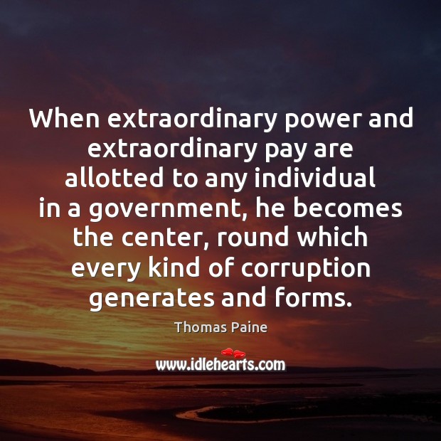 When extraordinary power and extraordinary pay are allotted to any individual in Image