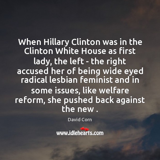 When Hillary Clinton was in the Clinton White House as first lady, Image