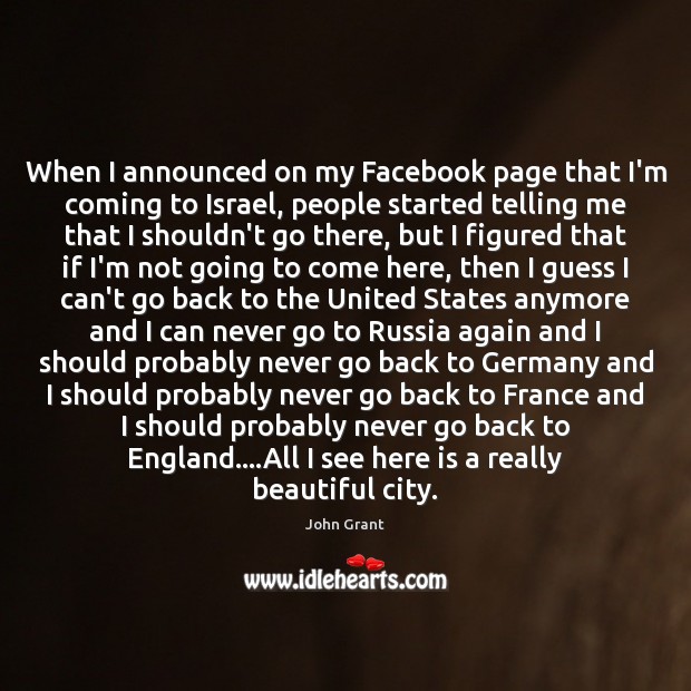 When I announced on my Facebook page that I’m coming to Israel, Image