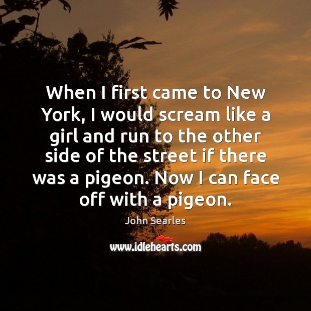 When I first came to New York, I would scream like a John Searles Picture Quote