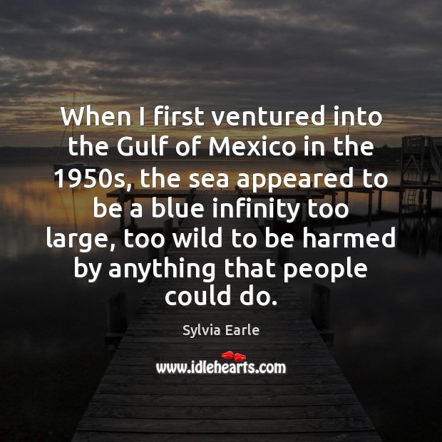 When I first ventured into the Gulf of Mexico in the 1950s, Sylvia Earle Picture Quote