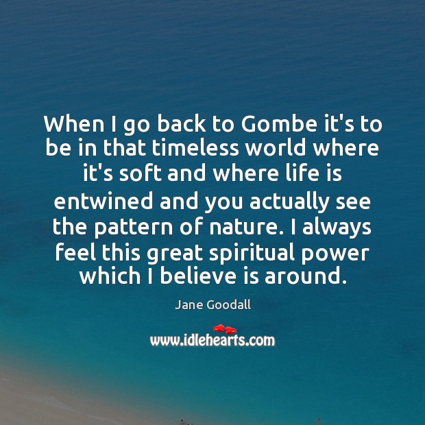 When I go back to Gombe it’s to be in that timeless Jane Goodall Picture Quote