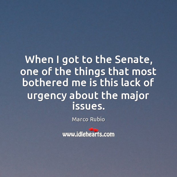 When I got to the Senate, one of the things that most Marco Rubio Picture Quote