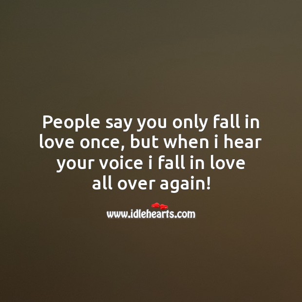 You only fall in love once
