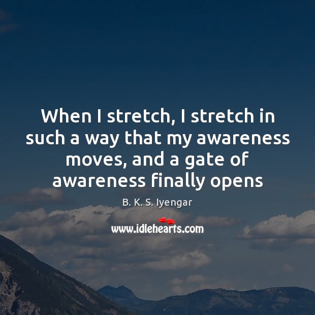 When I stretch, I stretch in such a way that my awareness B. K. S. Iyengar Picture Quote