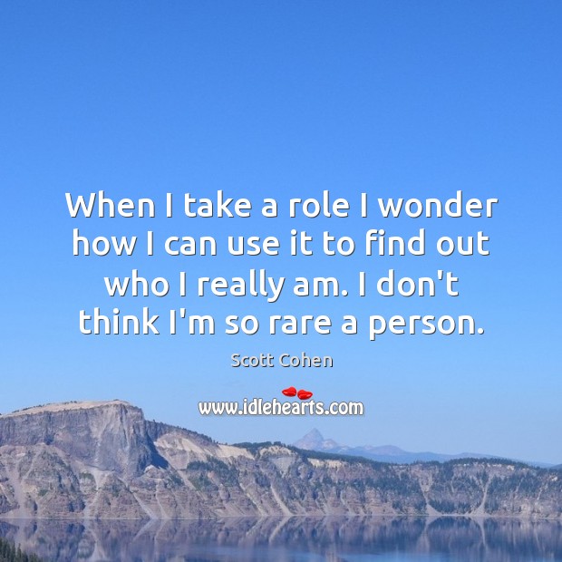 When I take a role I wonder how I can use it Scott Cohen Picture Quote
