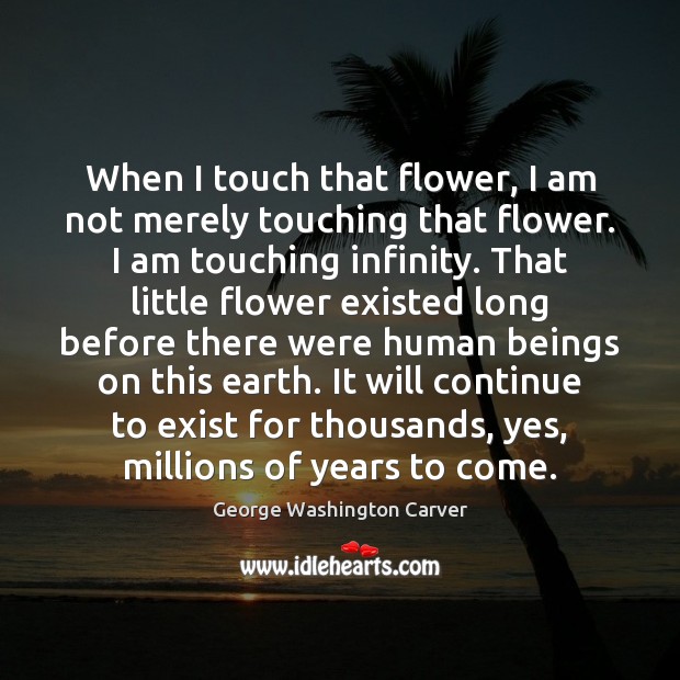 When I touch that flower, I am not merely touching that flower. Image