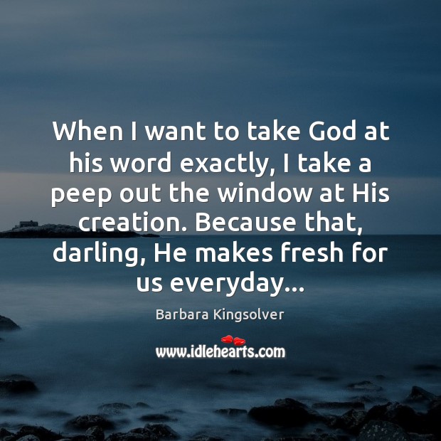 When I want to take God at his word exactly, I take Image