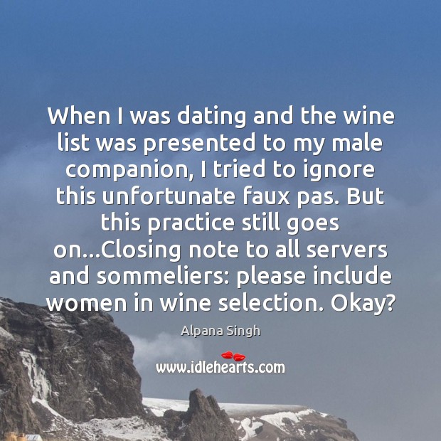 When I was dating and the wine list was presented to my Image