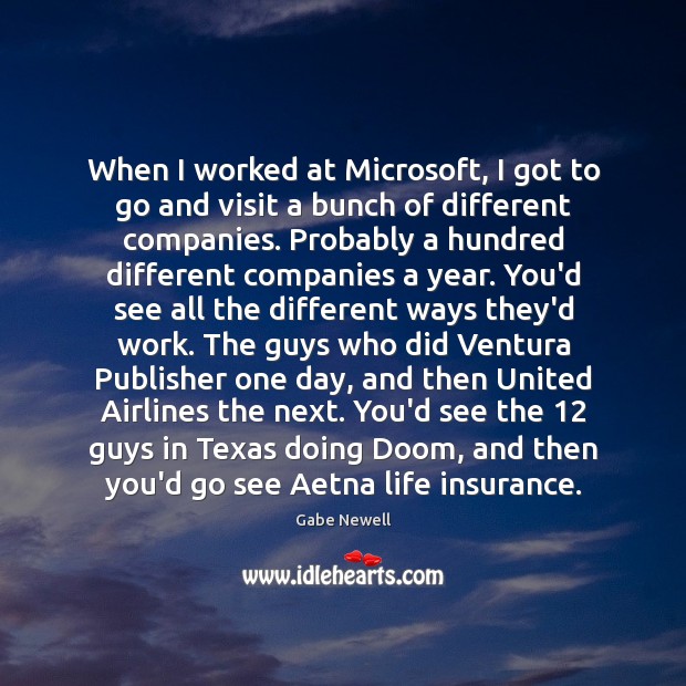 When I worked at Microsoft, I got to go and visit a Image