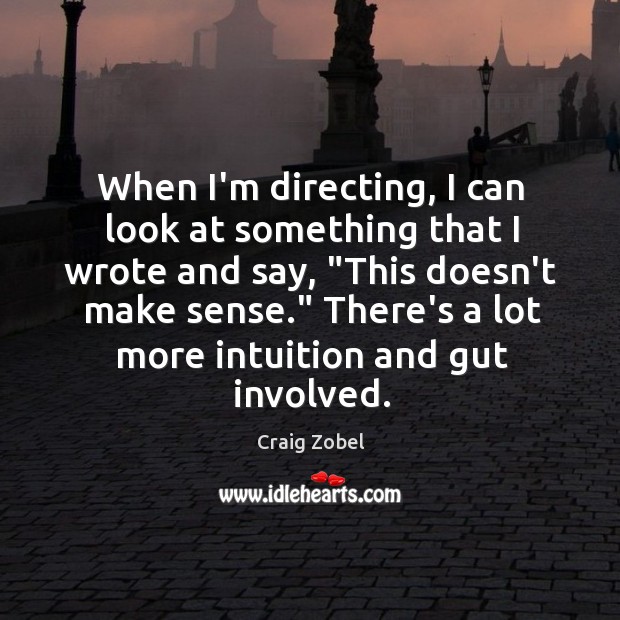When I’m directing, I can look at something that I wrote and Craig Zobel Picture Quote