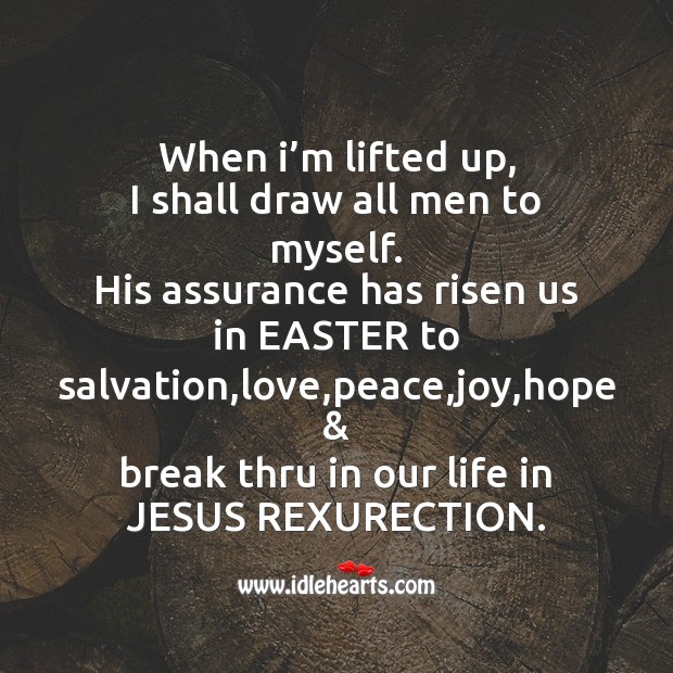 When I’m lifted up, I shall draw all men to myself. Easter Messages Image