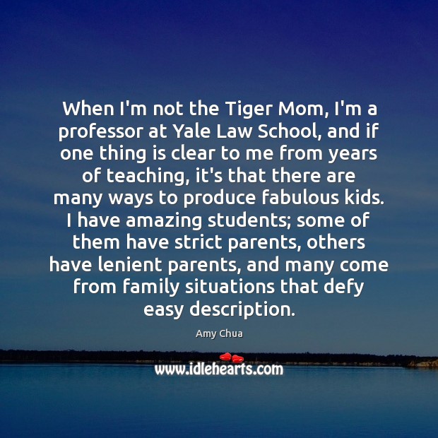 When I’m not the Tiger Mom, I’m a professor at Yale Law Amy Chua Picture Quote