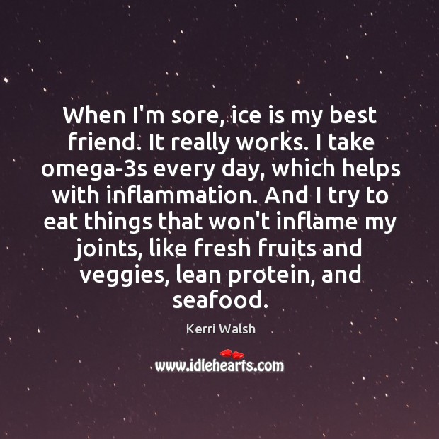 When I’m sore, ice is my best friend. It really works. I Image