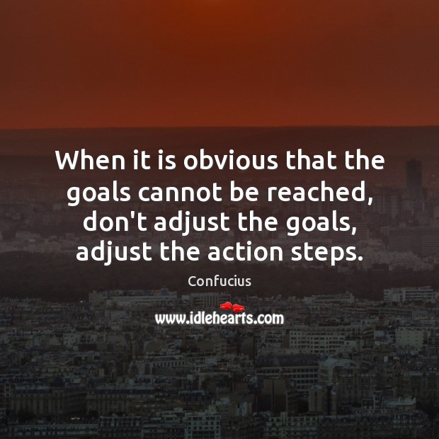 When it is obvious that the goals cannot be reached, don’t adjust Image