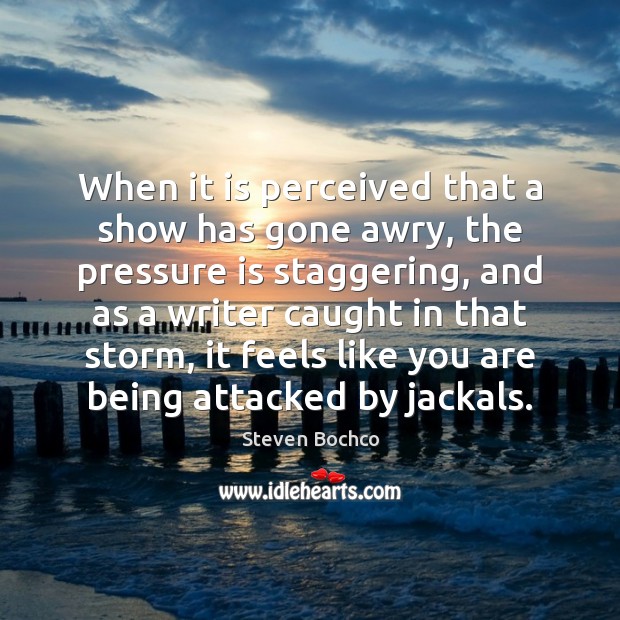 When it is perceived that a show has gone awry, the pressure Steven Bochco Picture Quote