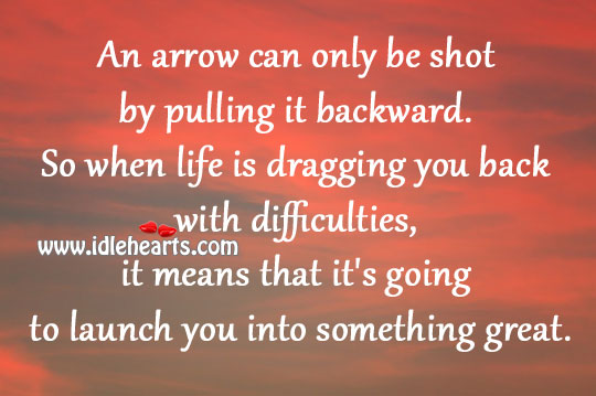 Life is dragging you back with difficulties Image