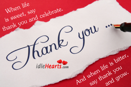 Say thank you and celebrate. Life Quotes Image