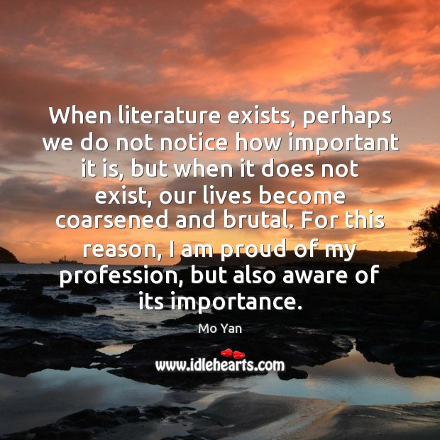 When literature exists, perhaps we do not notice how important it is, Image