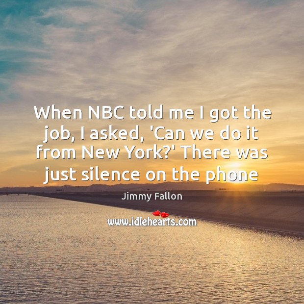 When NBC told me I got the job, I asked, ‘Can we Image