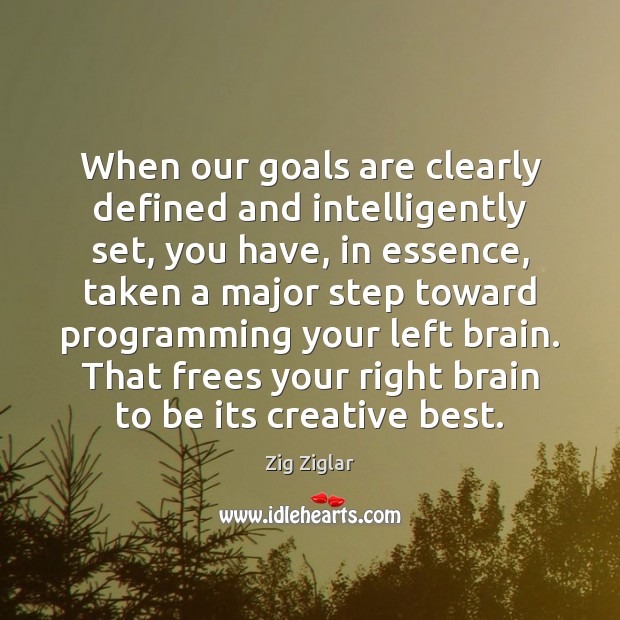 When our goals are clearly defined and intelligently set, you have, in Image