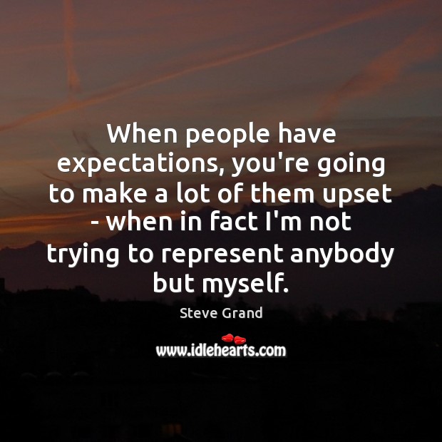 When people have expectations, you’re going to make a lot of them Image
