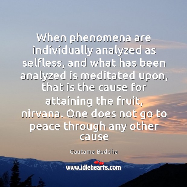 When phenomena are individually analyzed as selfless, and what has been analyzed 