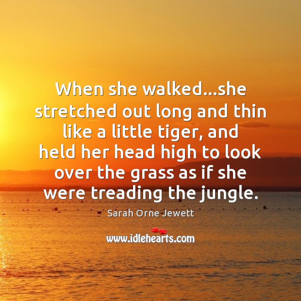 When she walked…she stretched out long and thin like a little Image
