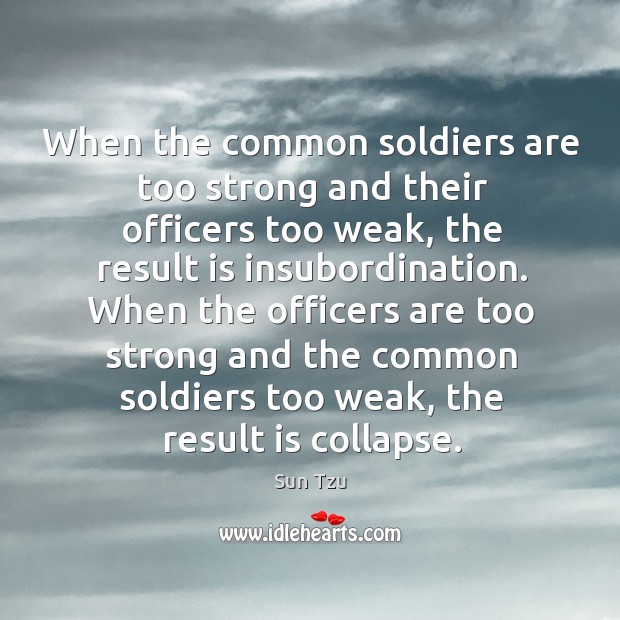 When the common soldiers are too strong and their officers too weak, Sun Tzu Picture Quote
