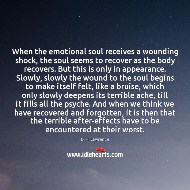 When the emotional soul receives a wounding shock, the soul seems to Image