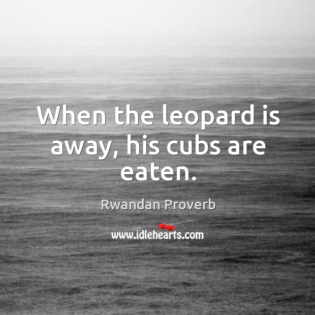 When the leopard is away, his cubs are eaten. Image